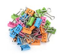 40 piezas de clips de carpeta, juego de clips de carpeta de papel de sonrisas coloridas, clips de bulldog de metal de colores de 19 mm, abrazaderas de clips de carpeta de papel, con caja transparente,