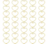 40 Piezas de Colgantes de Aleación de Marco Abierto, Colgante en Forma de Corazón, Colgante de Marco Hueco,Colgante Hueco de Metal, Colgante de Forma de Corazón Hueco Para Hacerlo Tú Mismo (Oro)