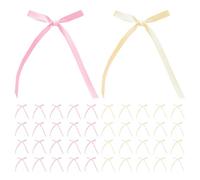 40 Piezas De Decoración De Pastel De Lazo, Coles De Accesorios De Ambiente, Accesorios De Diseño De Escena De Fiesta, Adecuados para Cumpleaños, Bodas, Decoración Navideña(Blanquecino, Rosa).