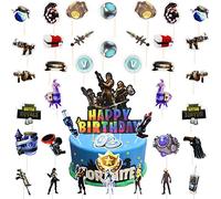 40 piezas de decoración para tartas de cumpleaños, temática de juegos, decoración de pasteles para videojuegos, decoración de tartas de feliz cumpleaños, suministros para fiestas de niños, niñas