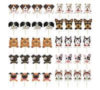 40 Piezas De Inserciones Para Pasteles De Perros, Inserciones Para Decoración De Pasteles Para Perros, Adornos Para Cupcakes, Suministros De Cumpleaños, Accesorios Decorativos