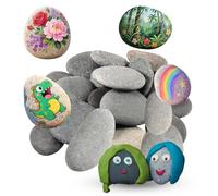 40 piezas de piedras planas para pintar, de 1 a 3 cm, para pintar guijarros, rocas para pintar, rocas naturales de dibujo, para decorar acuarios y jardines