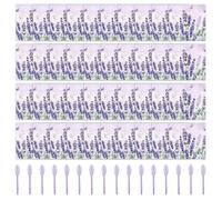 40 Piezas De Toallas De Papel De Lavanda, 16 Piezas De Cucharas Moradas, Servilletas Con Estampado Floral, Decoración De Flores De Primavera, Joyas Con Temática De Lavanda