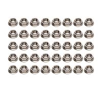 40 piezas de tuercas hexagonales con brida M10x1,25 mm, juego de tuercas métricas finas de acero inoxidable con brida, resistentes a la corrosión y con arandela integrada, para