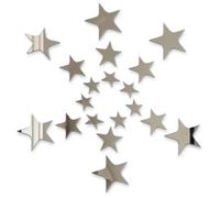 40 Piezas Etiqueta de la Pared del Espejo de la Estrella Plateada Acrílico Espejos Adhesivo Decorativos de Pared Espejo Pegatina para el Dormitorio Decoración Adornos Pared