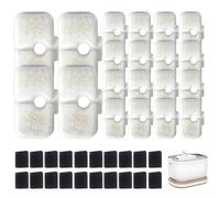 40 Piezas Filtro Fuente para Gatos, 20 Repuesto Filtros de Carbón y 20 Filtros de Esponja, Filtro Bebedero Gatos Fuente para Dockstream Bebederos PLWF005, PLWF105, PLWF115