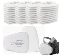 40 Piezas Filtros de Algodón, Filtros Insertables 5N11CN, Filtros para Máscaras 6000, 6200, 6800, 7501, 7502, FF402, Trabajos de Madera y Protección contra el Polvo