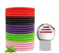 40 Piezas Gomas elásticas multicolor para el pelo anti-piojos con 1 peine fino,Gomas elasticas para el pelo anti-piojos,Elasticas Gomas de Pelo Niña Antipiojos,ideales para el uso diario