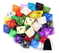 40 Piezas Juego de Dados Poliédricos,D8 8 Caras Dados de rol Poliédrico,Dados Poliédricos de Colores con Bolsa Negra para Juegos de Mesa,para Dungeons and Dragons Pathfinder DND RPG MTG Table Games