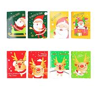 40 Piezas Libretas Navideñas, Cuaderno de Bolsillo, Cuaderno Pequeño para Niños, Bloc de Notas de Bolsillo, Patrón de Papá Noel y Alce, para Regalos de Niños