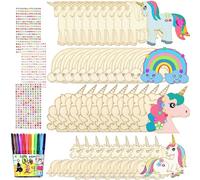 40 Piezas Manualidades de Unicornio de Madera para Niños, 3D Puzzle de Unicornio Manualidades de Madera de Bricolaje, Unicornios Manualidades Kit para Niña 3 4 5 6 7 8 9 años,Cumpleaños,Fiestas,Bodas