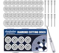 40 Piezas Mini Discos de Corte de Diamante para Herramienta Giratoria, 20/22/25/30mm Hojas de Sierra Circular con Vástago de 3 mm para Cortar Piedra, Vidrio, Cerámica