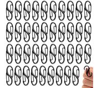 40 Piezas Mosquetón en S, 32mm Mosquetones Pequeños, Mosqueton Pequeño Metal Doble 2 Aberturas para Interior Exterior Camping Senderismo Casa (Negro)