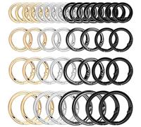 40 Piezas Mosqueton Redondode Metal, Clip de Resorte de Junta Tórica, Anillo de mosquetón Redondo, Mosquetones de Aleación de Zinc para Manualidades, Bolsos, Llaveros, 13/16/19/25mm