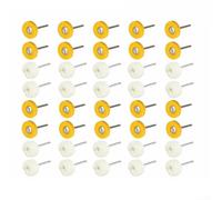 40 Piezas para ruedas Pulido para algodón 3mm Para Metal 40 Piezas | Incluye 20 amarillas paño, 20 blancas para algodón, tamaño 25mm, para vástago 3mm, kit completo 40 piezas