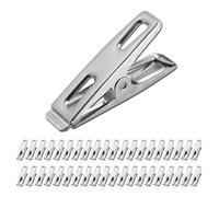 40 Piezas Pinzas para la Ropa, Pinzas para Ropa de Acero Inoxidable, Pinzas para la Ropa Antideslizantes, Hilo de lavandería, Bolsa de bocadillos, Toalla y Foto para casa, Cocina y Oficina (4.5cm)