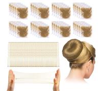 40 Piezas Redecilla Pelo Invisibles con 40 pcs Horquillas, Mallas Elásticas Redecilla Moño Ballet (Rubio)