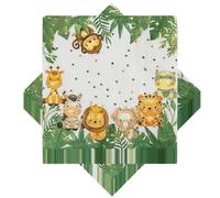 40 Piezas Servilletas Cumpleaños, Animales de la Selva Salvaje Decoración, Servilletas de Papel para Fiesta de Cumpleaños de Niños, Servilletas de Papel, para Niños para Decoración de Fiesta