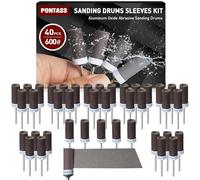 40 Piezas Tambores de Lijado Kit para Dremel Accesorios, 600 Granos Mangas de Lijado con Vástago 3 mm Cilindros de Lijado, Mangas de Lijado de Tambor Utilizado para lijar, Pulir y Desoxidar Metales