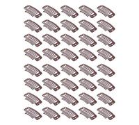 40 Pinzas para Peluca de Pelo de Acero Inoxidable, 9 Dientes, Sujetan Firmemente la Extensión del Pelo, Pinzas para el Pelo, 32 Mm, Pinzas para la Extensión del Pelo, Pelucas, Clips a(Marrón)