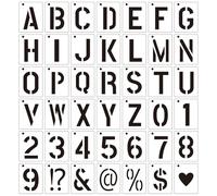 40 plantillas de dibujo de letras y números, plantillas de PET lavables, E