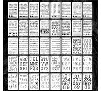 40 Plantillas de letras para pintar el alfabeto 10.2x17.8 cm números de plástico reutilizables plantillas de fuente para el diario, diario, álbum de recortes
