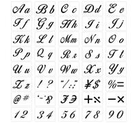 40 plantillas de números y signos, plantillas de alfabeto con letras caligráficas mayúsculas y minúsculas, cifras y caracteres de plástico reutilizables para niños