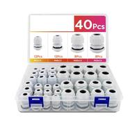 40 prensaestopas ajustables de 3 a 15 mm, uniones de prensaestopas con juntas, accesorios, manguito de sellado de cables