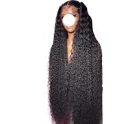 40 pulgadas Deep Wave Human Hair Wig 13x4 13x6 HD Lace Frontal Pre Plucked 360 Full Lace Front Curly Wigs for Women Natural Black (220%,13X4 HD LACE WIG_30INCHES)