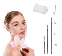 40 Pzs Cintas de Lifting Facial con 4 Tiras, Invisibles, en Forma V para Reafirmar la Piel para Pliegues Nasolabiales Papada y Arrugas Glabelares (Negro)
