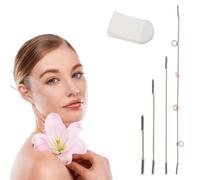 40 Pzs Cintas de Lifting Facial con 4 Tiras, Invisibles, en Forma V para Reafirmar la Piel para Pliegues Nasolabiales Papada y Arrugas Glabelares (Color de Piel)