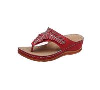 (40, Red) "Summer Ladies Flip-flops Wedge Heel Slippers Sandals Casual Flip Flops Women's Shoes"