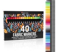 40 Rotulador Textil Permanente - Rotuladores para Tela No Tóxica y Indeleble, Rotulador Permanente con Punta Fina - Perfecto para Camisetas, Bolsas, Tote Bag y Otros Tejidos - Para Niños y Adultos