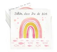 40 servilletas bautizo peces arcoiris,servilletas rosa peces con servilletas comunión niña 3 capas para primera comunión confirmación decoración mesa bautizo decoración baby shower,33x33cm