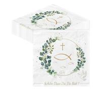 40 servilletas de comunión, confirmación, bautizo, decoración de mesa de eucalipto, decoración de mesa para bautizo, comunión, confirmación (33 cm x 33 cm)