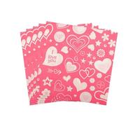 40 servilletas de corazón para San Valentín, servilletas con corazones rosas, decoración de San Valentín, decoración de mesa, decoración para cumpleaños, boda, luna de miel, decoración de mesa, 33 x