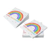 40 servilletas de cumpleaños de arcoíris CHUNLINLAODA rainbow lunch napkins mesa de decoraciones unidades servilletas papel coctel colores para bebidas comida baby showers (Multicolor)