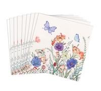 40 servilletas de flores (33 x 33 cm) - Servilletas de papel de primavera con diseño de flores y mariposas multicolor - de pulpa de madera natural, color vegetal ecológico para cumpleaños infantiles