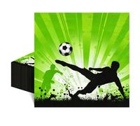 40 servilletas de fútbol, servilletas de fútbol, decoración de mesa de cumpleaños para niños, euforia, EM, Copa del Mundo, coloridas servilletas de papel de fútbol, 33 x 33 cm
