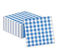 40 servilletas de papel a cuadros de 25 cm x 25 cm, color azul, desechables, servilletas de cóctel para cócteles, fiestas de barbacoa, té de Aftetnoon, restaurante, bar, picnic, fiesta