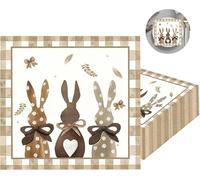 40 servilletas de Pascua, 3 capas, decoración de mesa, diseño de conejo, servilletas de papel, decoración de mesa para casa, primavera, fiesta, decoración de casa de Pascua (33 x 33 cm)