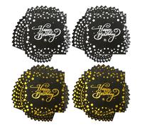 40 Servilletas Negras, Decoración de Mesa de Cumpleaños, Toallas de Papel para Fiestas