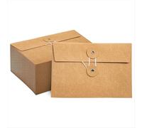 40 sobres de papel kraft con cierre de cordón, bolsillos para proyectos, organizadores de documentos, 4,53 x 6,7 pulgadas (marrón)