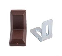 40 soportes de muebles en forma de L en ángulo recto con exterior de plástico y núcleo de metal, diseñados para reforzar y apoyar estantes, armarios y mesas (marrón)