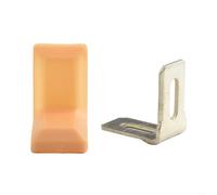 40 soportes de muebles en forma de L en ángulo recto con exterior de plástico y núcleo de metal, diseñados para reforzar y apoyar estantes, armarios y mesas (amarillo)