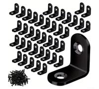 40 soportes de tornillos derechos, ángulo de esquina pequeño, acero inoxidable, 80 piezas L (30 mm)