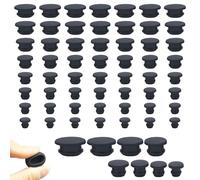 40 tapones de goma, tapones perforados, tapones negros, redondos, de silicona, tapones de goma impermeables para agujeros de 4/5.5/7.5/8/8.5/9/9.5/10 mm de diámetro interior