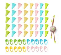 40 tapones de punta de aguja, con 20 hebillas de posicionamiento, protector de punta de aguja, tapón de goma suave, tapa de hilo de costura, kit de herramientas para tejer