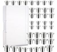 40 tapones de transferencia centrales de espiga y espiga de punto de 1/4", 5/16", 3/8" y 1/2" Juego de herramientas de taladro en caso de clavijas de centrado para accesorios de herramientas de carpintería (4 tamaños, 40 sólidos)