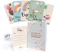40 tarjetas de bebé Milestone en caja de regalo, regalos de baby shower para mamá, regalos de bebé niño o niña recién nacido, papá, regalos de embarazo y recuerdos